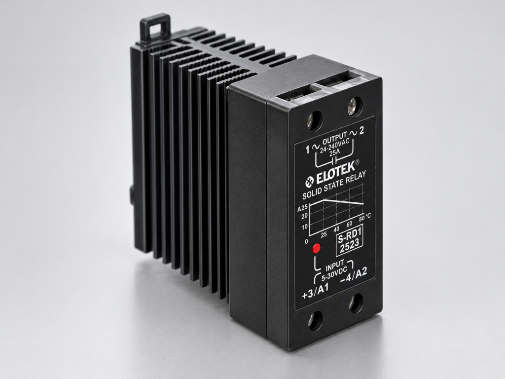25 A Soğutuculu Solid State Röle (SSR) – ELOTEK, Ray Montajlı